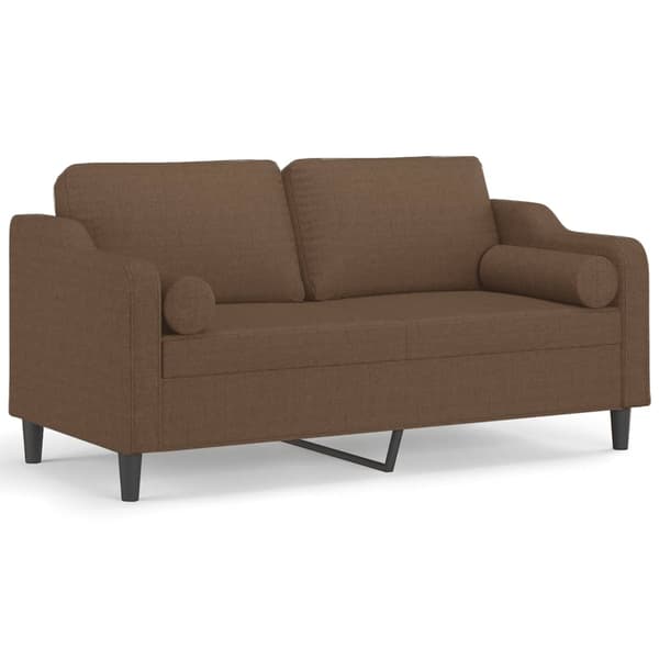 vidaXL 2-sits soffa med prydnadskuddar brun 140 cm tyg Brun