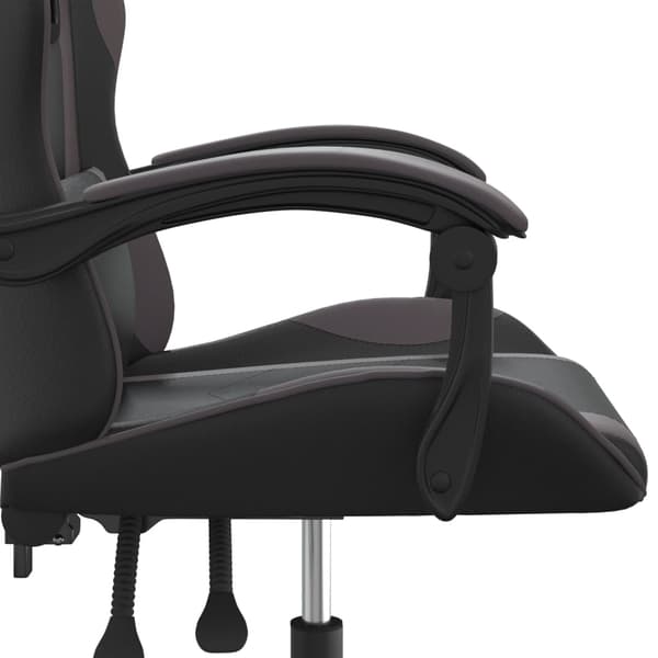 vidaXL Gamingstol svart och grå konstläder Grå