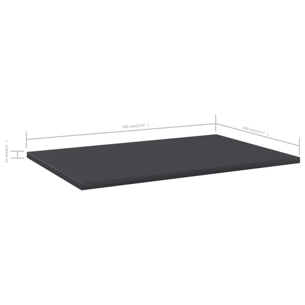 vidaXL Hyllplan 8 st grå 60x40x1,5 cm konstruerat trä grå