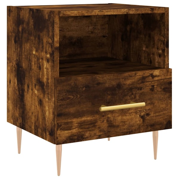 vidaXL Sängbord 2 st rökfärgad ek 40x35x47,5 cm konstruerat trä Brun