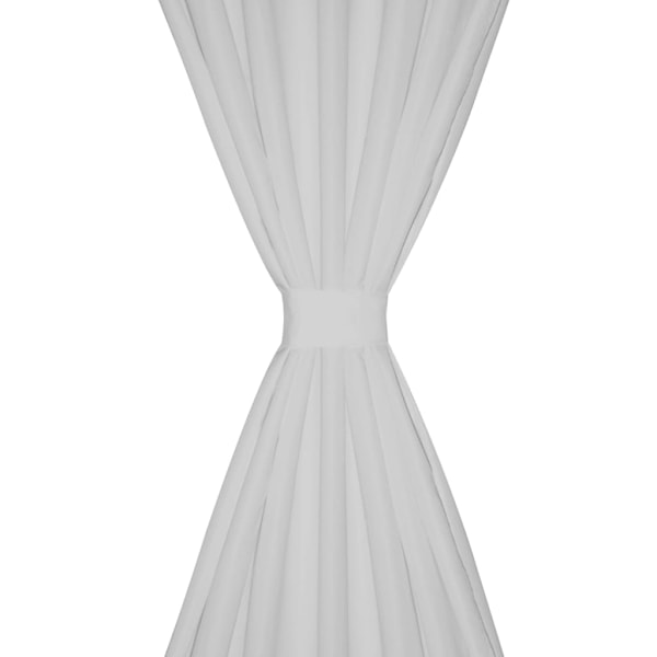 vidaXL 2-pack gardiner med öglor i vit microsatin 140 x 245 cm Vit