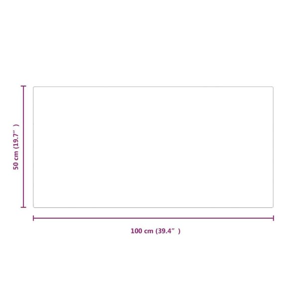 vidaXL Glasskiva för öppen spis rektangulär 100x50 cm