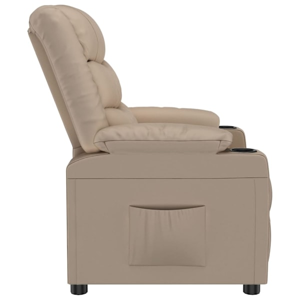 vidaXL Reclinerfåtölj cappuccino konstläder Brun