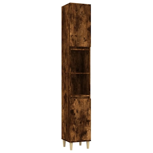 vidaXL Badrumsskåp rökfärgad ek 30x30x190 cm konstruerat trä Brun