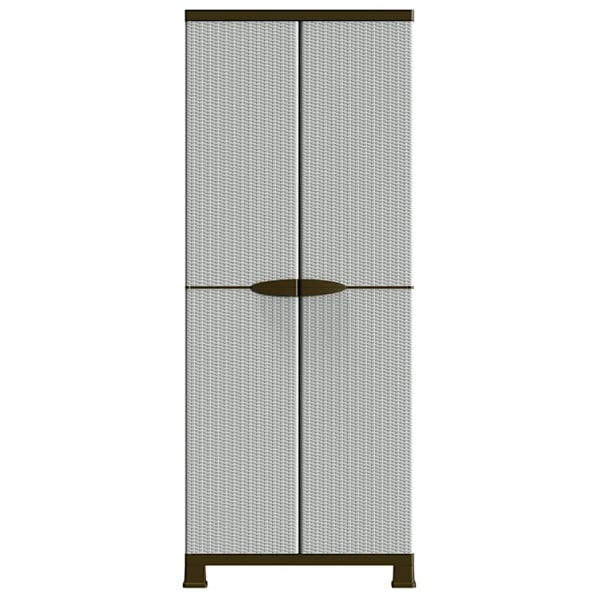 vidaXL Plastskåp 68x39x171,5 cm rottingutseende grå