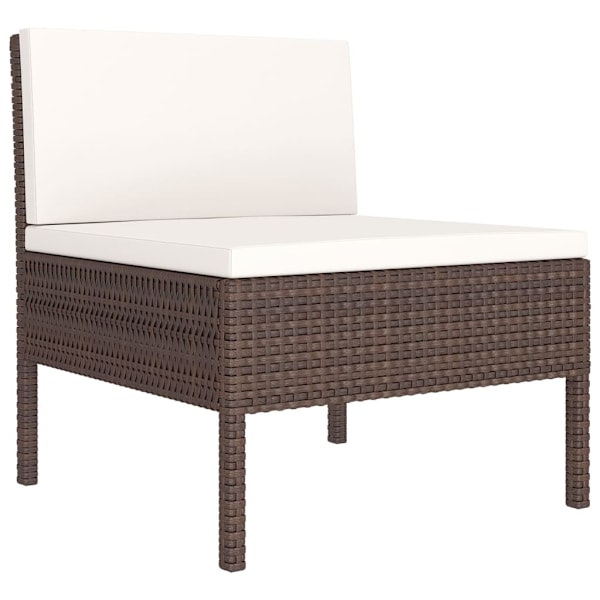 vidaXL Loungegrupp med dynor 5 delar konstrotting brun Brun