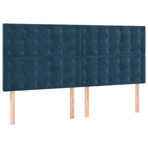 vidaXL Ramsäng med madrass mörkblå 200x200 cm sammet Blå