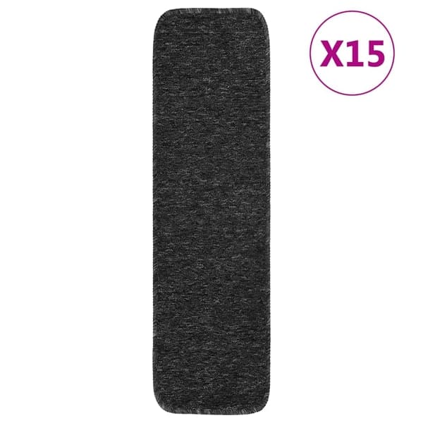 vidaXL Trappstegsmattor 15 st 75x20 cm antracit rektangulär Antracit