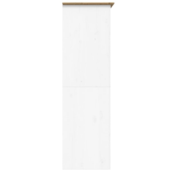 vidaXL Klädskåp BODO vit och brun 99x53,5x173 cm massiv furu Brun