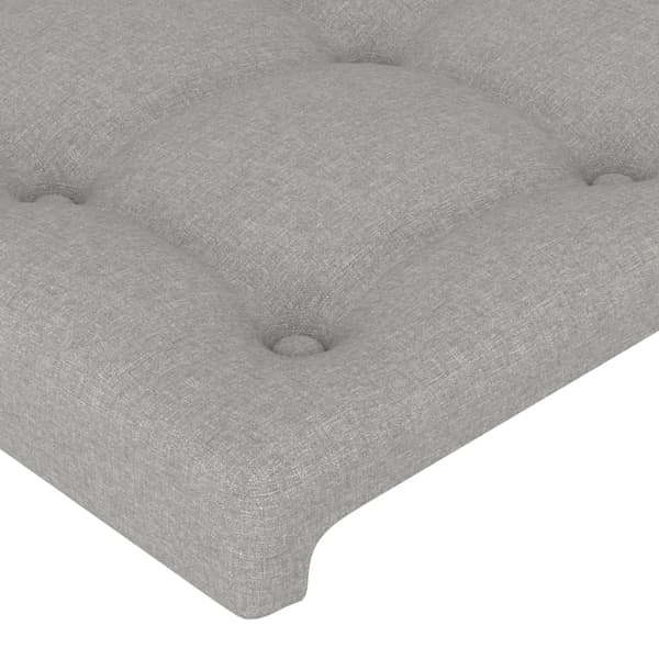 vidaXL Sänggavel LED ljusgrå 93x16x118/128 cm tyg Grå