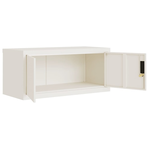 vidaXL Dokumentskåp vit 90x40x240 cm stål Vit
