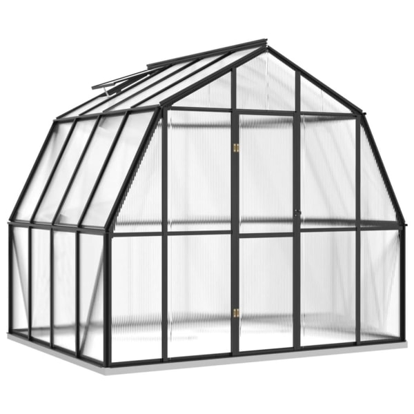 vidaXL Växthus med basram antracit 6,43 m² aluminium Antracit