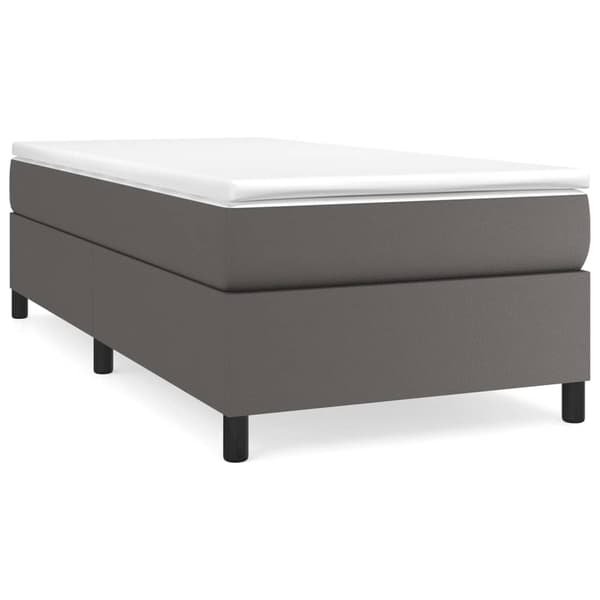 vidaXL Ramsäng med madrass grå 90x190 cm konstläder Grå