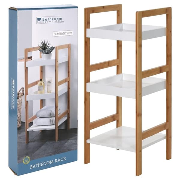 Bathroom Solutions Förvaringshylla med 3 hyllor MDF och bambu multifärg