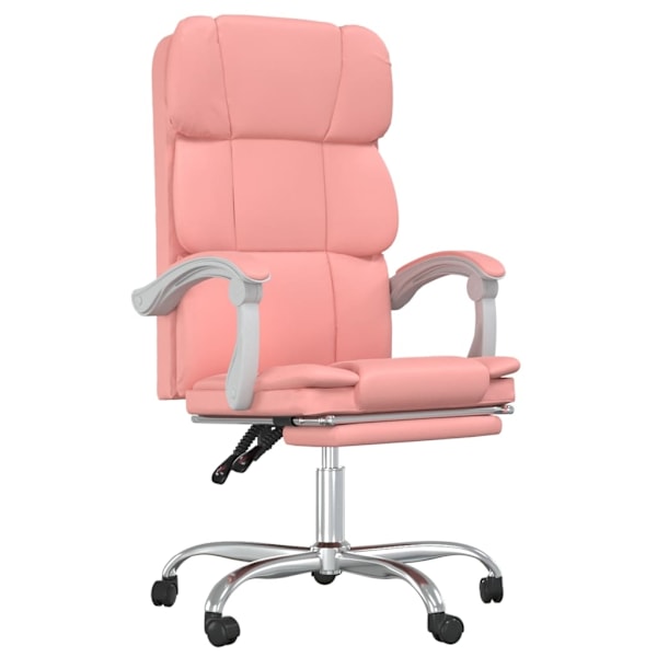 vidaXL Kontorsstol rosa konstläder Rosa