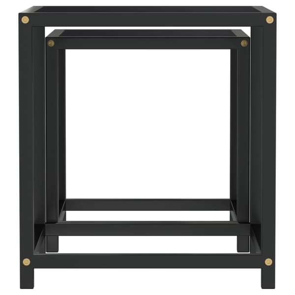 vidaXL Tebord 2 st MDF svart Svart