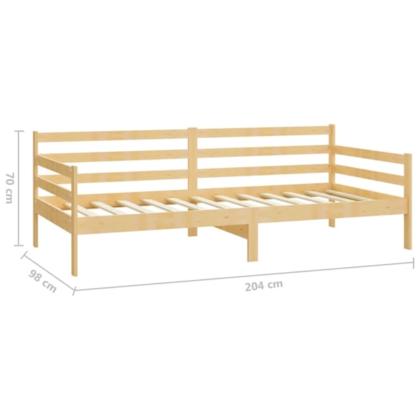 vidaXL Dagbädd massiv furu 90x200 cm Brun