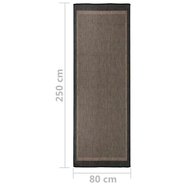 vidaXL Utomhusmatta plattvävd 80x250 cm mörkbrun Brun