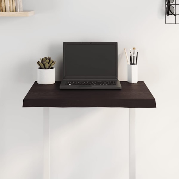 vidaXL Bordsskiva mörkbrun 60x40x(2-4) cm massivt trä levande kant Brun