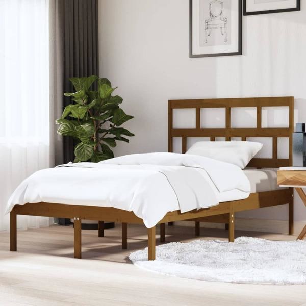 vidaXL Sängram honungsbrun massiv furu 120x200 cm Brun