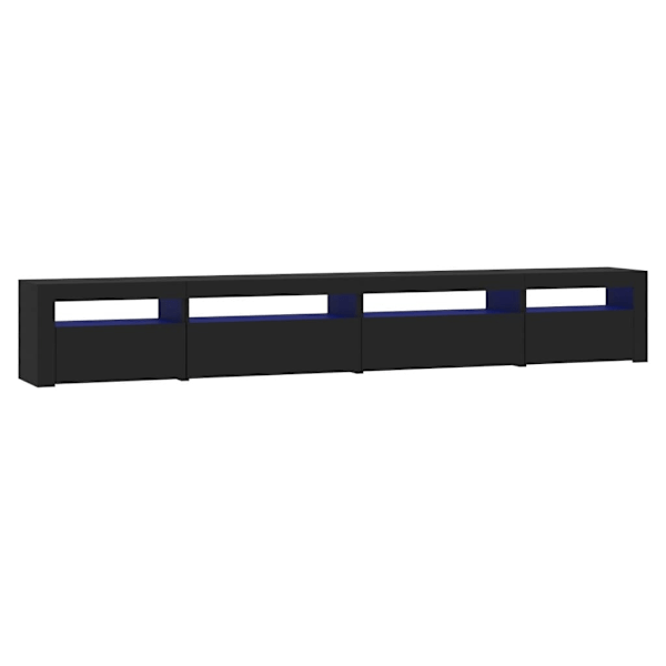 vidaXL Tv-bänk med LED-belysning svart 270x35x40 cm Svart