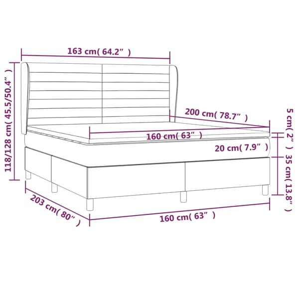 vidaXL Ramsäng med madrass blå 160x200 cm tyg Blå