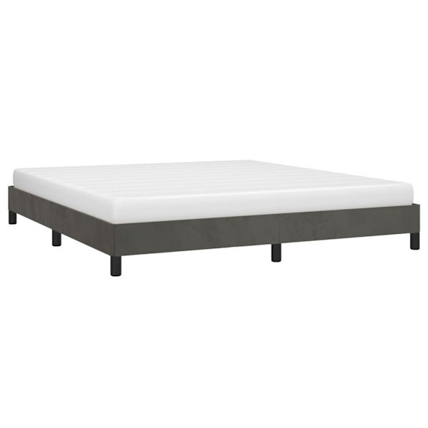 vidaXL Sängram mörkgrå 160x200 cm sammet Grå