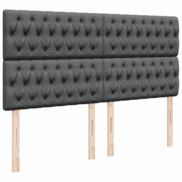 vidaXL Ramsäng med madrass mörkgrå 180x200 cm tyg Grå