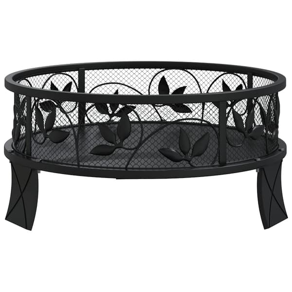 vidaXL Eldstad med eldgaffel 50 cm XXL stål Svart