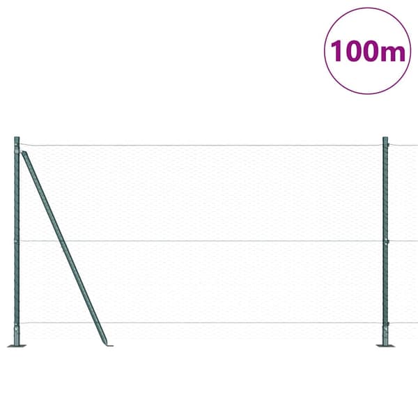 vidaXL Hexagonal stängsel med betongfundament 100 x 1,2 m Grön Mesh Grön