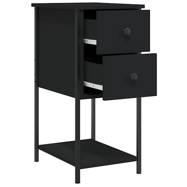 vidaXL Sängbord 2 st svart 32x42x70 cm konstruerat trä Svart