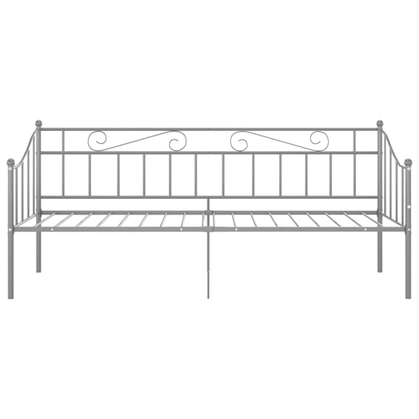 vidaXL Sängram bäddsoffa grå metall 90x200 cm grå
