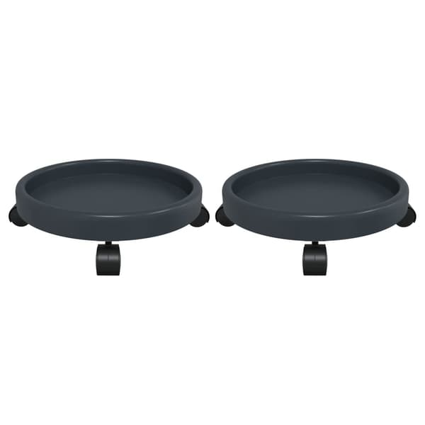 vidaXL Blomvagnar med hjul 2 st grå diameter 34 cm 35 kg Grå