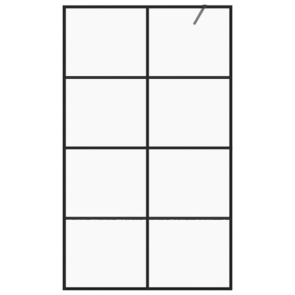 vidaXL Duschvägg med klart ESG-glas 100x195 cm svart Transparent