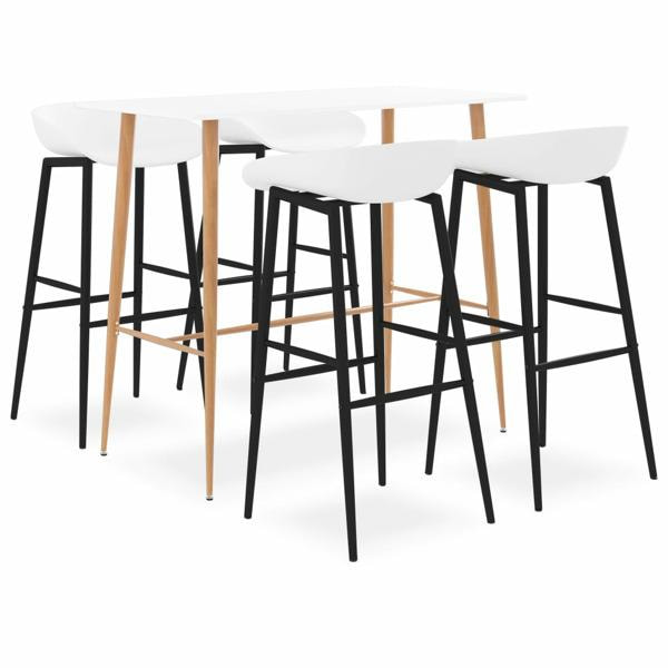 vidaXL Bargrupp 5 delar vit Vit