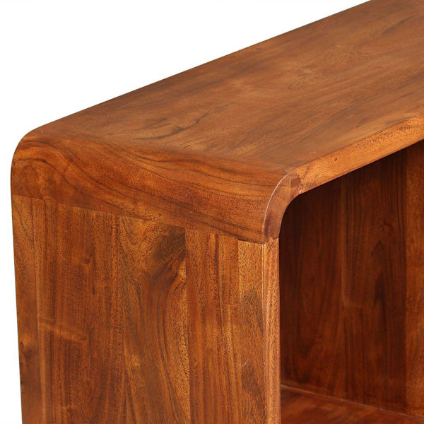 vidaXL Tv-bänk i massivt trä med honungsfinish 120x30x40 cm Brun