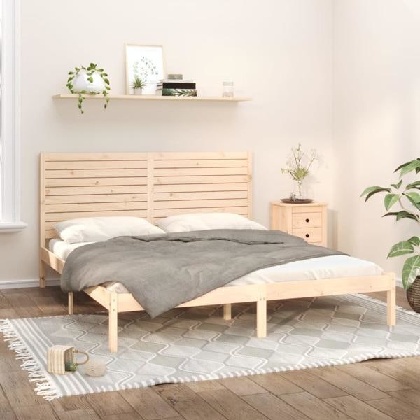 vidaXL Sängram massivt trä 200x200 cm Brun