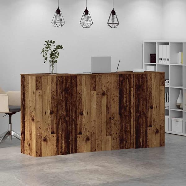 vidaXL Receptionsdisk grå sonoma 200x50x103,5 cm konstruerat trä Brun