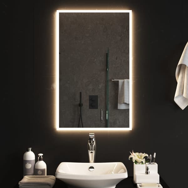 vidaXL Badrumsspegel LED 50x80 cm Transparent