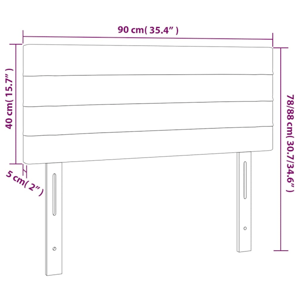 vidaXL Sänggavel rosa 90x5x78/88 cm sammet Rosa