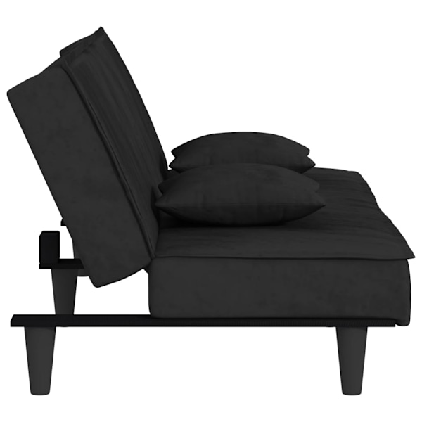 vidaXL Bäddsoffa svart sammet Svart