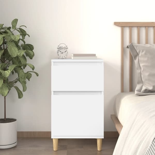 vidaXL Sängbord vit 40x35x70 cm Vit