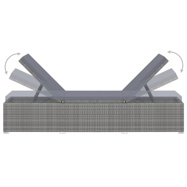 vidaXL Solsäng med dyna & bord konstrotting grå grå