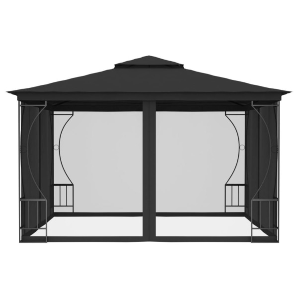 vidaXL Paviljong med nät 300x300x265 cm antracit Antracit