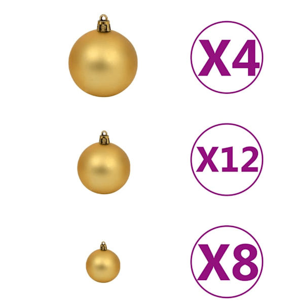 vidaXL Julgranskulor 100 delar set 3/4/6 cm brun/brons/guld multifärg