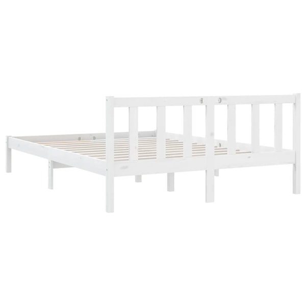 vidaXL Sängram vit massiv furu 120x200 cm Vit