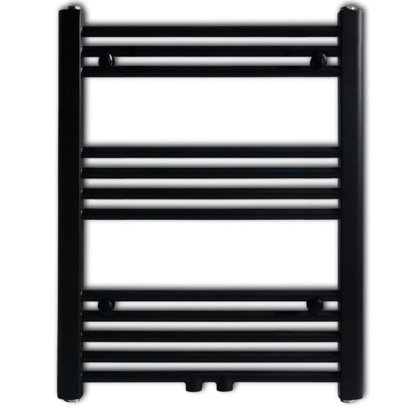 vidaXL Handdukstork centralvärme element rak svart 600 x 764 mm Svart