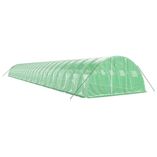 vidaXL Växthus med stålram grön 96 m² 24x4x2 m Grön