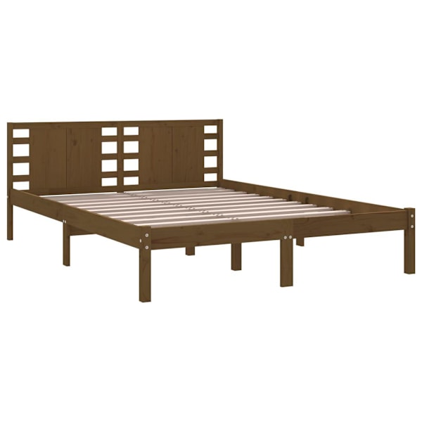 vidaXL Sängram honungsbrun massiv furu 120x200 cm Brun