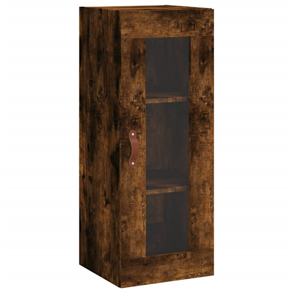 vidaXL Högskåp rökfärgad ek 34,5x34x180 cm konstruerat trä Brun